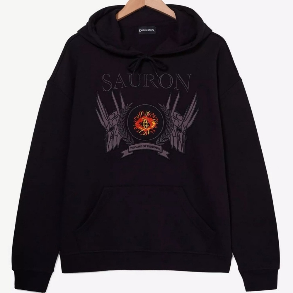 Lord of the Rings Eye of Sauron Crest Embroidered Hoodie